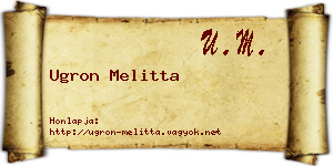 Ugron Melitta névjegykártya